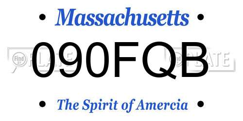 090FQB Massachusetts License Plate