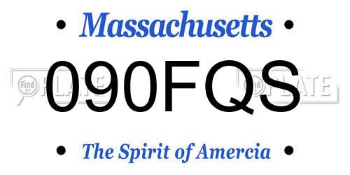 090FQS Massachusetts License Plate