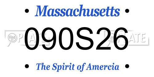 090S26 Massachusetts License Plate