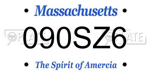090SZ6 Massachusetts License Plate