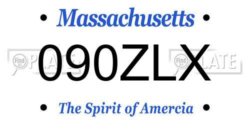 090ZLX Massachusetts License Plate
