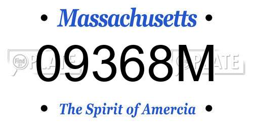 09368M Massachusetts License Plate