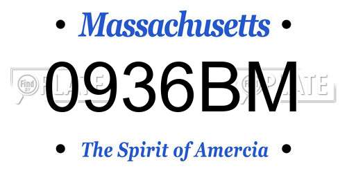 0936BM Massachusetts License Plate