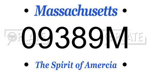 09389M Massachusetts License Plate