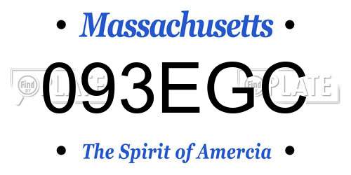 093EGC Massachusetts License Plate