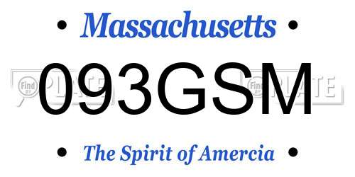 093GSM Massachusetts License Plate