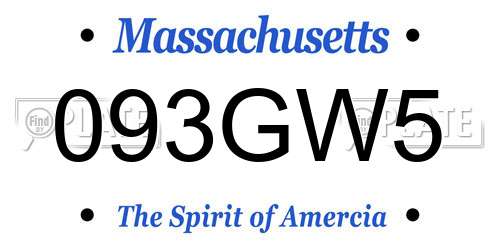 093GW5 Massachusetts License Plate