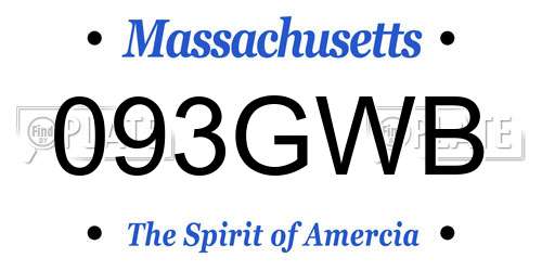 093GWB Massachusetts License Plate