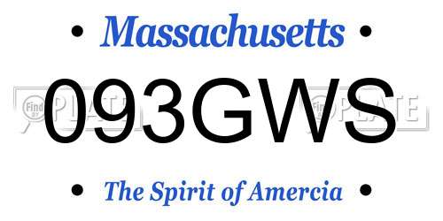 093GWS Massachusetts License Plate