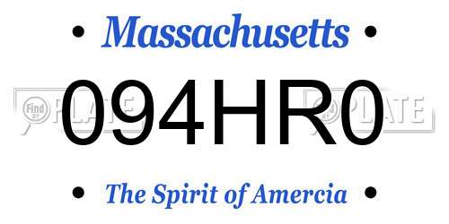 094HR0 Massachusetts License Plate