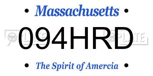094HRD Massachusetts License Plate