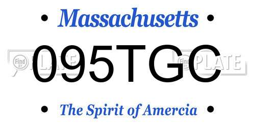 095TGC Massachusetts License Plate