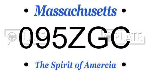 095ZGC Massachusetts License Plate