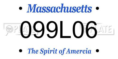 099L06 Massachusetts License Plate