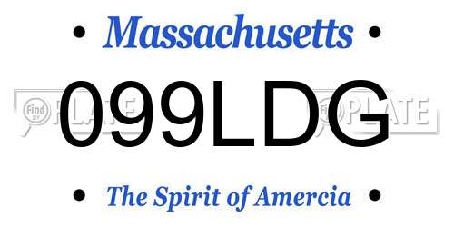 099LDG Massachusetts License Plate