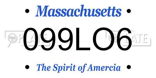 099LO6 Massachusetts License Plate