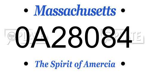 0A28084 Massachusetts License Plate