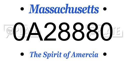 0A28880 Massachusetts License Plate