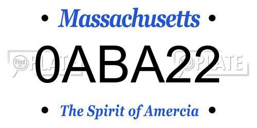 0ABA22 Massachusetts License Plate