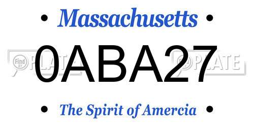 0ABA27 Massachusetts License Plate