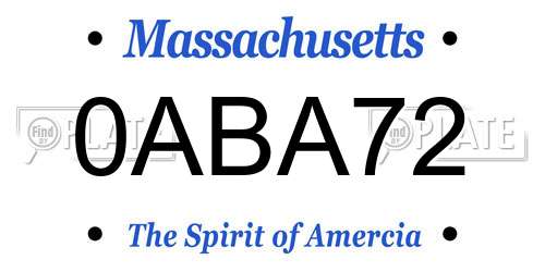 0ABA72 Massachusetts License Plate
