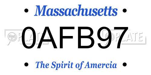 0AFB97 Massachusetts License Plate