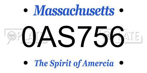 0AS756 Massachusetts License Plate