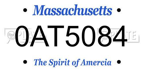 0AT5084 Massachusetts License Plate