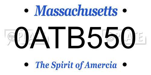 0ATB550 Massachusetts License Plate