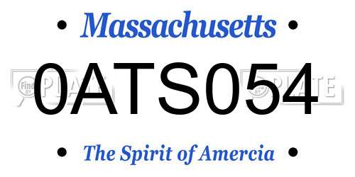 0ATS054 Massachusetts License Plate