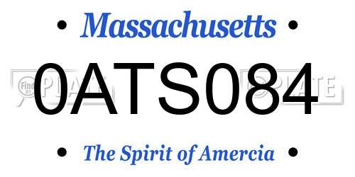 0ATS084 Massachusetts License Plate