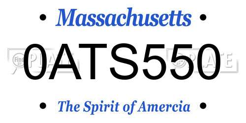 0ATS550 Massachusetts License Plate