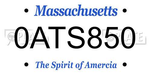 0ATS850 Massachusetts License Plate