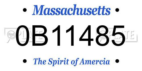 0B11485 Massachusetts License Plate