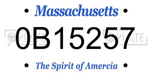 0B15257 Massachusetts License Plate