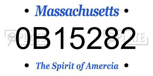 0B15282 Massachusetts License Plate