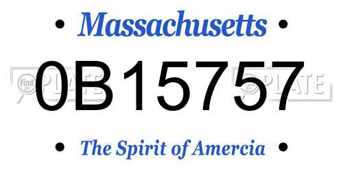 0B15757 Massachusetts License Plate