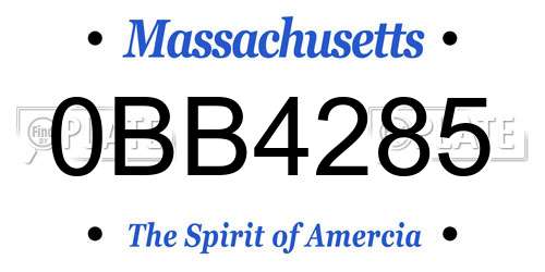 0BB4285 Massachusetts License Plate