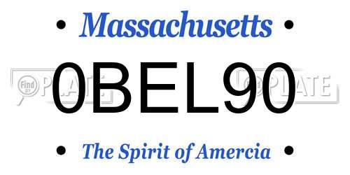 0BEL90 Massachusetts License Plate