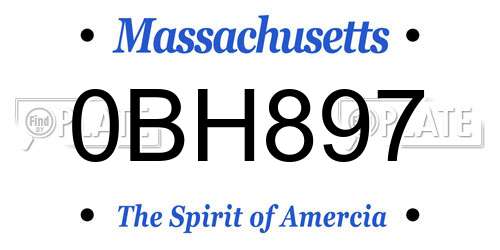 0BH897 Massachusetts License Plate