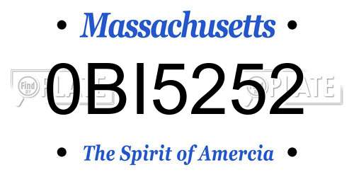 0BI5252 Massachusetts License Plate