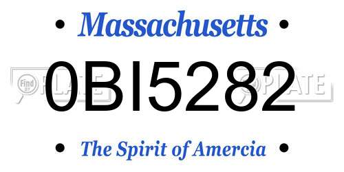 0BI5282 Massachusetts License Plate