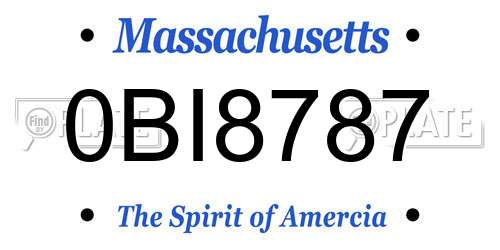 0BI8787 Massachusetts License Plate