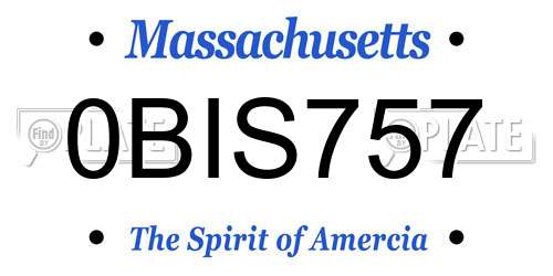 0BIS757 Massachusetts License Plate