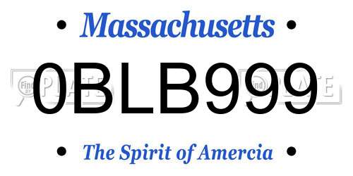 0BLB999 Massachusetts License Plate