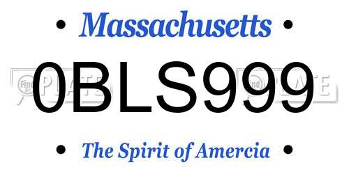 0BLS999 Massachusetts License Plate