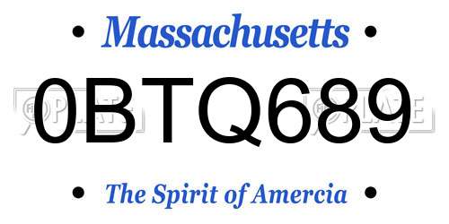 0BTQ689 Massachusetts License Plate