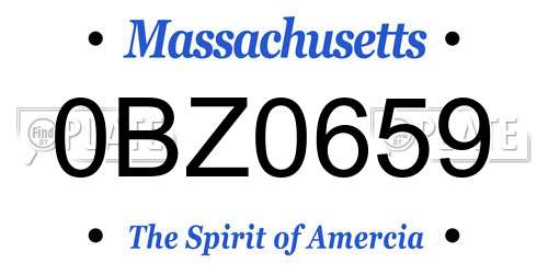 0BZ0659 Massachusetts License Plate