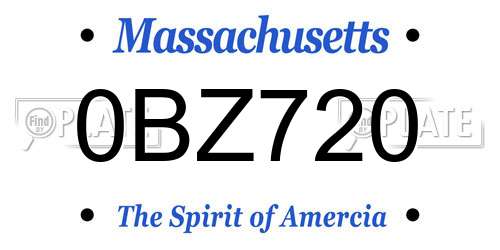 0BZ720 Massachusetts License Plate