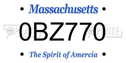 0BZ770 Massachusetts License Plate